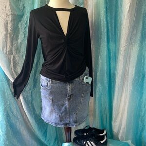 All black soft long sleeve shirt.